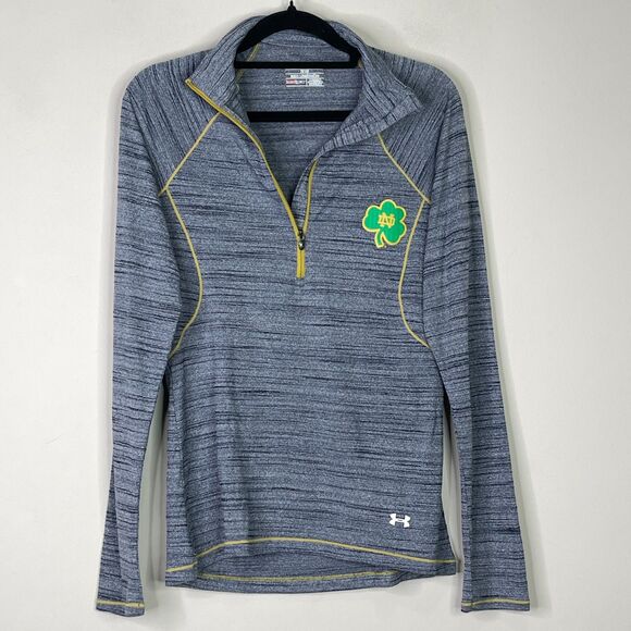 Under Armour Notre Dame Fighting Irish Half Zip Sweater Women's Size Small - Picture 1 of 8